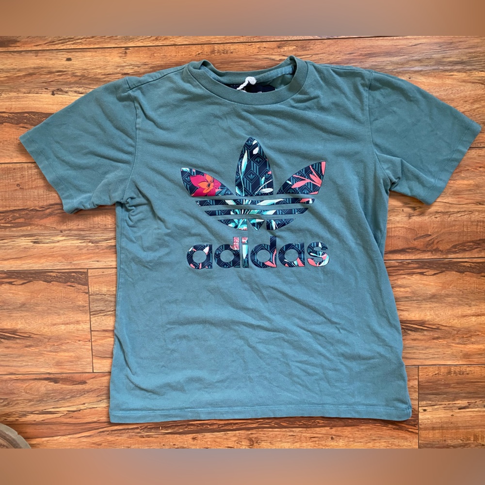 Adidas Kids Teal Short Sleeve Tee sz small